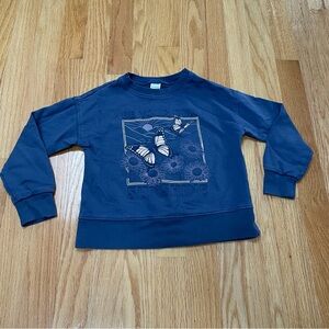 Carters girl navy blue flower and butterfly light weight sweatshirt size 6/6x